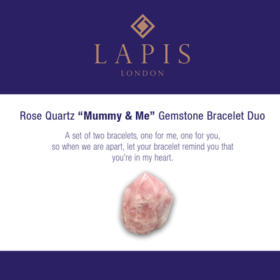 Rose Quartz "Mummy & Me" Gemstone Bracelet Set