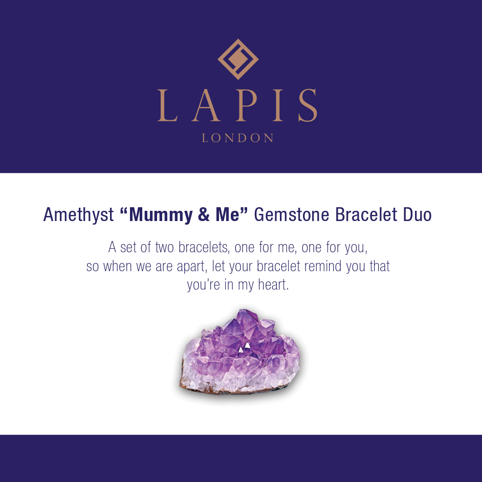 Amethyst "Mummy & Me" Gemstone Bracelet Duo