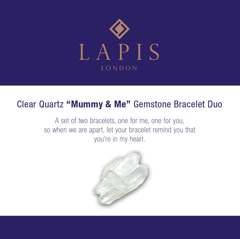 Clear Quartz "Mummy & Me" Gemstone Bracelet Set