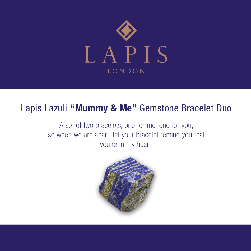 Lapis Lazuli "Mummy & Me" Gemstone Bracelet Set
