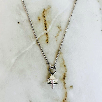 tetrahedron sterling silver necklace