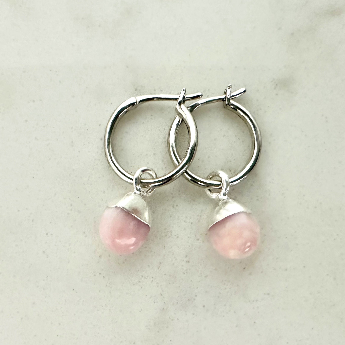 silver opal October birthstone earrings