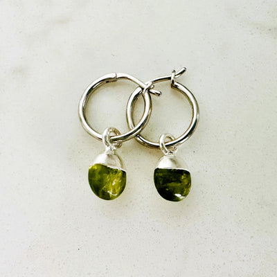 silver peridot august birthstone earrings